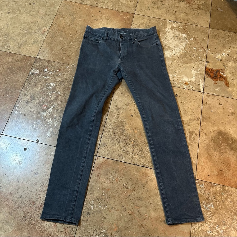 John Varvatos Mens Woodward Slim Fit Pocket Skull Jeans Dark Grey SZ 31RG $298